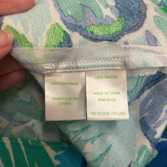 Lilly Pulitzer Blue and Green Achelle Swing Dress - Picture 6 of 7